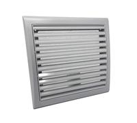 Vents 150 x 150 mm Grey Wall Vent Grille with Fly Mesh | Square External Cover For Air Inlet Or Outlet Use With Ventilation Ducting.