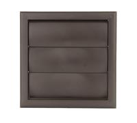 Vents 150mm Brown External Wall Vent Cover - 185 x 185mm Diameter Gravity Flap Grille for Extractor Fans & Ventilation Ducting