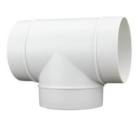 Vents 150mm Round Ducting T-Piece - 6” Plastic Vent Tee Connector for Bathroom & Kitchen Ventilation