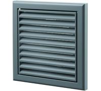 Vents 150mm Slate Grey Fixed Blade Vent Grille with Fly Mesh - 185 x 185mm Diameter Vent for Bathroom & Kitchen Ventilation