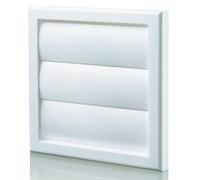 Vents 150mm White External Wall Vent Cover with Gravity Flaps | 185 X 185mm Grille For Extractor Fans, Round Ducting And Air Outlets