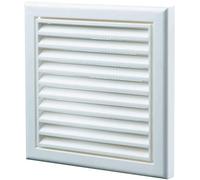 Vents 150mm White Fixed Blade Vent Grille with Fly Mesh - 185 x 185mm Diameter Vent for Bathroom & Kitchen Ventilation