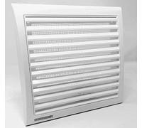 Vents 150x150mm White Square Wall Vent Grille with Fly Mesh - External Air Inlet or Outlet Cover for Ventilation Ducting