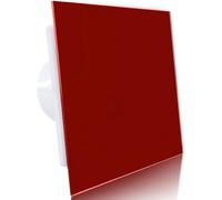 Vents-Crystalis 100 Red T Quiet Glass Front Bathroom Extractor Fan 4 Inch With Timer