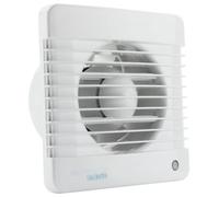 Vents Silent 100mm (4-Inch) Diameter Bathroom Extractor Fan With Run-On Timer And Light Switch Activation