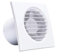 VENTS UK 100mm (4") Bathroom Extractor Fan with Humidity Sensor & Timer - Auto Start 60-90% RH, Quiet Ventilation for Bathrooms, Wet Rooms & Kitchens - IP34 Rated, White