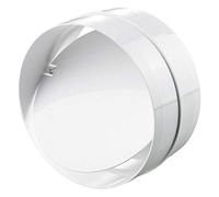 VENTS UK 125mm Backdraught Shutter Connector - 5" Inline Non-Return Damper Flap for Extractor Fans, Bathroom & Kitchen Ventilation - Fits 125mm Rigid Pipe or 128mm Flexible Ducting