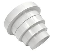 VENTS UK Round Ducting Reducer 150mm to 80mm - 6 to 3 Inch Plastic Vent Pipe Adapter Fitting for Extractor Fans, Cooker Hoods, Tumble Dryers and Ventilation Systems - White