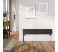 Ventura Midnight Black Oval Unique Designer Radiator 175x1000mm Single Panel 945 BTU