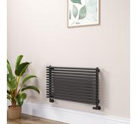 Ventura Linea Midnight Black Oval Unique Designer Radiator 455x800mm Single Panel 1887 BTU - Horizontal Bars