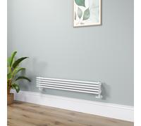 Ventura Linea White Oval Unique Designer Radiator 175x1200mm Single Panel 1147 BTU - Horizontal Bars