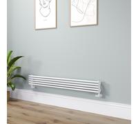 Ventura Linea White Oval Unique Designer Radiator 175x1400mm Single Panel 1348 BTU - Horizontal Bars