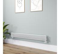Ventura Linea White Oval Unique Designer Radiator 175x1600mm Single Panel 1553 BTU - Horizontal Bars