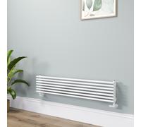 Ventura Linea White Oval Unique Designer Radiator 245x1200mm Single Panel 1553 BTU - Horizontal Bars