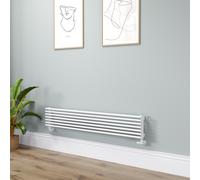 Ventura Linea White Oval Unique Designer Radiator 245x1400mm Single Panel 1860 BTU - Horizontal Bars