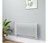 Ventura Linea White Oval Unique Designer Radiator 455x1000mm Single Panel 2249 BTU - Horizontal Bars