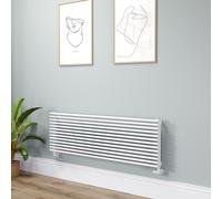Ventura Linea White Oval Unique Designer Radiator 455x1400mm Single Panel 3420 BTU - Horizontal Bars
