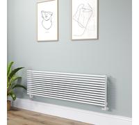 Ventura Linea White Oval Unique Designer Radiator 455x1600mm Single Panel 4007 BTU - Horizontal Bars