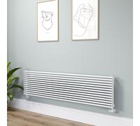 Ventura Linea White Oval Unique Designer Radiator 455x1800mm Single Panel 4594 BTU - Horizontal Bars