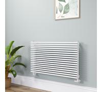 Ventura Linea White Oval Unique Designer Radiator 595x1000mm Single Panel 3072 BTU - Horizontal Bars
