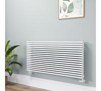 Ventura Linea White Oval Unique Designer Radiator 595x1200mm Single Panel 3785 BTU - Horizontal Bars