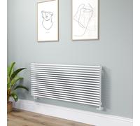 Ventura Linea White Oval Unique Designer Radiator 595x1400mm Single Panel 4498 BTU - Horizontal Bars