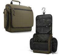 VENTURE 4TH Hanging Travel Toiletry Bag for Women & Men - Large Toiletry Organizer with 18 Compartments, Removable TSA Pouch, Travel Wash Bag for Toiletries, Makeup & Shaving Kit, Dark Green, Plain