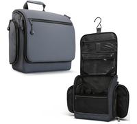 Venture 4TH Hanging Travel Toiletry Bag for Women & Men - Travel Organizer with Expandable Compartments & Removable Clear Pouch for Toiletries, Gray, Plain