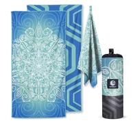 VENTURE 4TH Microfiber Beach Towel: Quick-Dry, Compact, Sand-Free, Absorbent, Sandproof and Lightweight - Perfect for Camping, Beach, and Roadtrips (Blue Mandala Design | 35x78 inches)