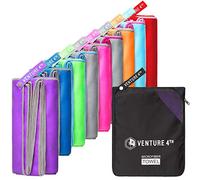 VENTURE 4TH Microfiber Travel Towel - Sports Towel: Quick Dry Towels for Gym, Beach, Camping, Backpacking, Swimming - Fast Drying and Lightweight (Purple-Gray Medium)