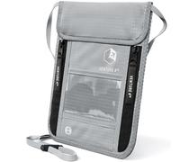 VENTURE 4TH Passport Holder Neck Pouch with RFID Blocking The # 1 Travel Wallet (Silver)
