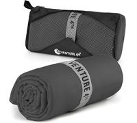 VENTURE 4TH Quick Dry Towel - Microfiber Travel Towel for Camping, Hiking, Gym, Beach - Lightweight, Packable, Compact Backpacking Companion - Charcoal Large