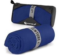 VENTURE 4TH Quick Dry Towel. Microfiber Travel Towel Ideal for Camping, Hiking, Backpacking, Gym. Lightweight & Fast Drying Travel Towels for Body. Compact & Easy to Pack - Navy Blue Medium