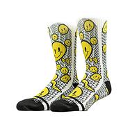 Venture Acid House Socks, Soft Athletic Ribbed Terry Loop Arch Support/Reinforced Heel and Toe (S/M)