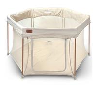 Venture Baby Playpen - All Stars Joy Award-Winning Foldable - Large, Portable Play Pen for Babies & Toddlers, Breathable Mesh & Fitted Mat, Easy to Set Up, Includes Travel Bag - Taupe (6-36 Months)