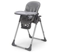 Venture Flare High Chair - Adjustable Highchair with Reclining Seat, Foldable Baby High Chair with Removable Tray & Dishwasher-Safe Liner, Compact Space-Saving Design, 6 Months to 3 Years - Grey