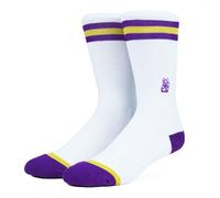 Venture LAKERS WHITE Socks, Soft Athletic Ribbed Terry Loop Arch Support/Reinforced Heel and Toe For Skateboarding Crossfit Gym