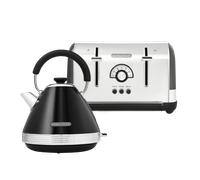 Venture Retro Black Kettle and Toaster Set