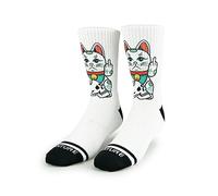 Venture Ultra Soft Casual Crew Socks, Ribbed Terry Loop, Arch Support, Reinforced Heel and Toe, Perfect for Crossfit, Gym, Skateboarding (UK, Alpha, M, L, Regular, Regular, Angry Cat)