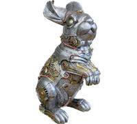 Venture Vehicles Detailed Steampunk Style Resin Rabbit Ornament, Gold,silver