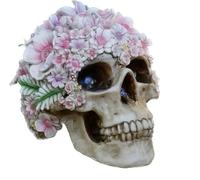 Venture Vehicles Gothic Home Decor | Resin Skull Ornament Full of Flowers | Quirky Decoration, Multicolor, One Size