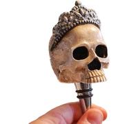 Venture Vehicles Gothic Wine Bottle Stopper | Resin Skull with Silver Tiara | Halloween Party Decorations