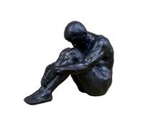 Venture Vehicles Ltd Artistic Posed Naked Sitting Man Sculpture | Resin Home Decor