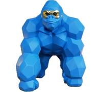 Venture Vehicles Ltd Large Geometric Bright Blue Gorilla Resin Contemporary Ornament