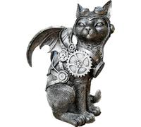 Venture Vehicles Ltd Quirky Machnical Cog Steampunk Themed Resin Gothic Cat Ornament with Wings