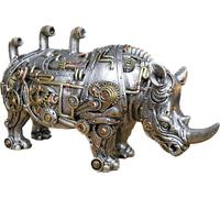 Venture Vehicles Ltd Resin Steampunk Detailed Rhino Ornament | Mechnical & Cogs Style