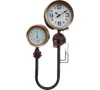Venture Vehicles Ltd Wall Mounted Industrial Pipe Clock | Pressure Gauge Style | Home Decor
