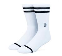 Venture WHITE/BLACK Socks, Soft Athletic Ribbed Terry Loop Arch Support/Reinforced Heel and Toe For Skateboarding Crossfit Gym