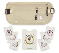 Venture4th Hidden Travel RFID Protection Coin Pouch, Beige + 7 RFID Sleeves, Universale