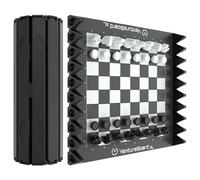 VENTUREBOARD XL - 10 Inch True Size Unique Magnetic Chess Board Game Board Game Folding Board Travel Chess Board Pieces (Black/Grey)